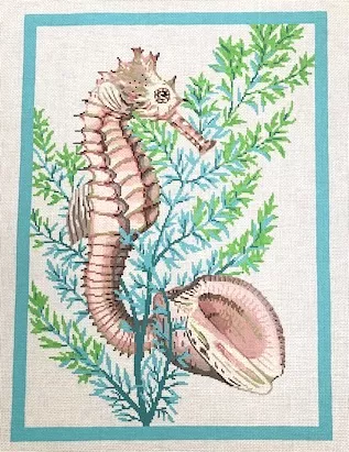 The Meredith Collection – Seahorse and Shells in Aqua