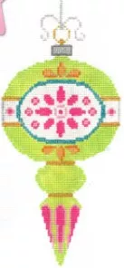 The Meredith Collection – Vintage Ornament – Lime/Pink/Orange