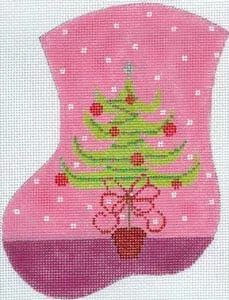 Meredith Oh Pink Christmas Mini Stocking