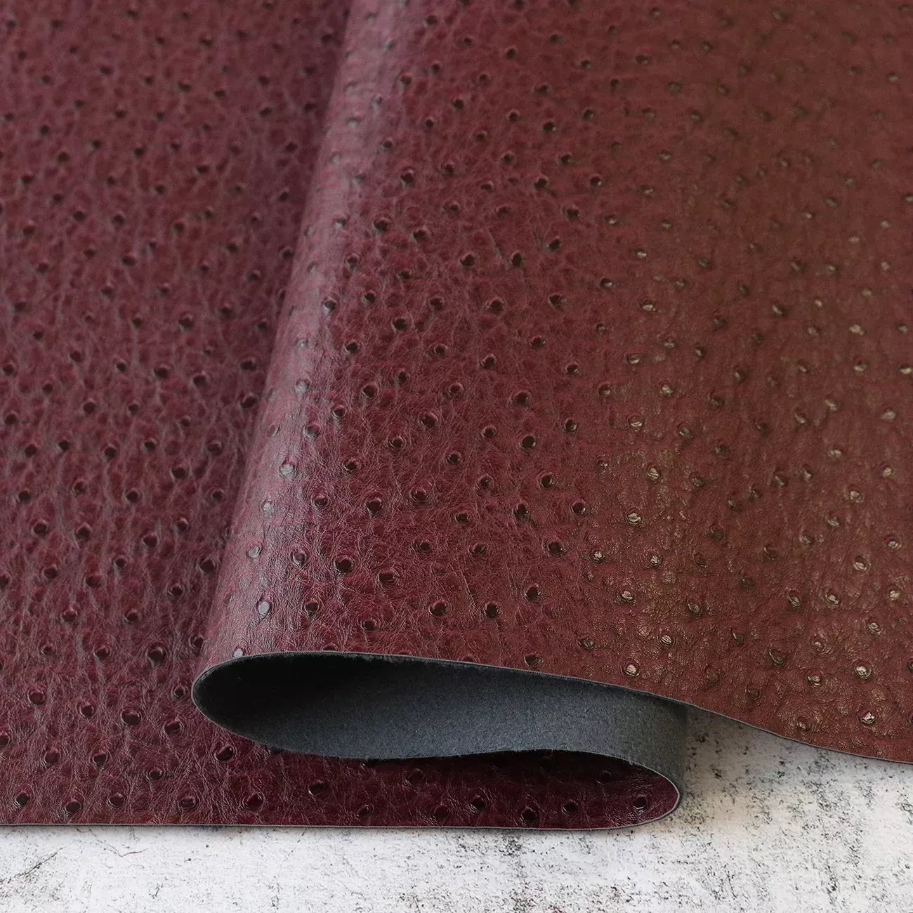 Merlot Faux Ostrich Leather 1 /2yds