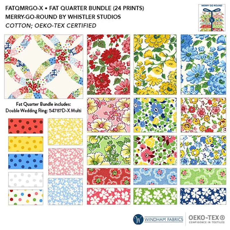 Merry-Go-Round Whistler Studios FATQMRGO-X Multi Fat Quarter Bundle Cotton