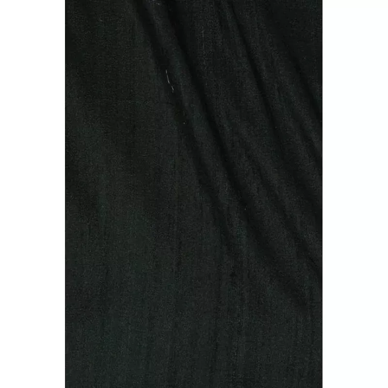 Midnight Green Dupioni Silk Fabric