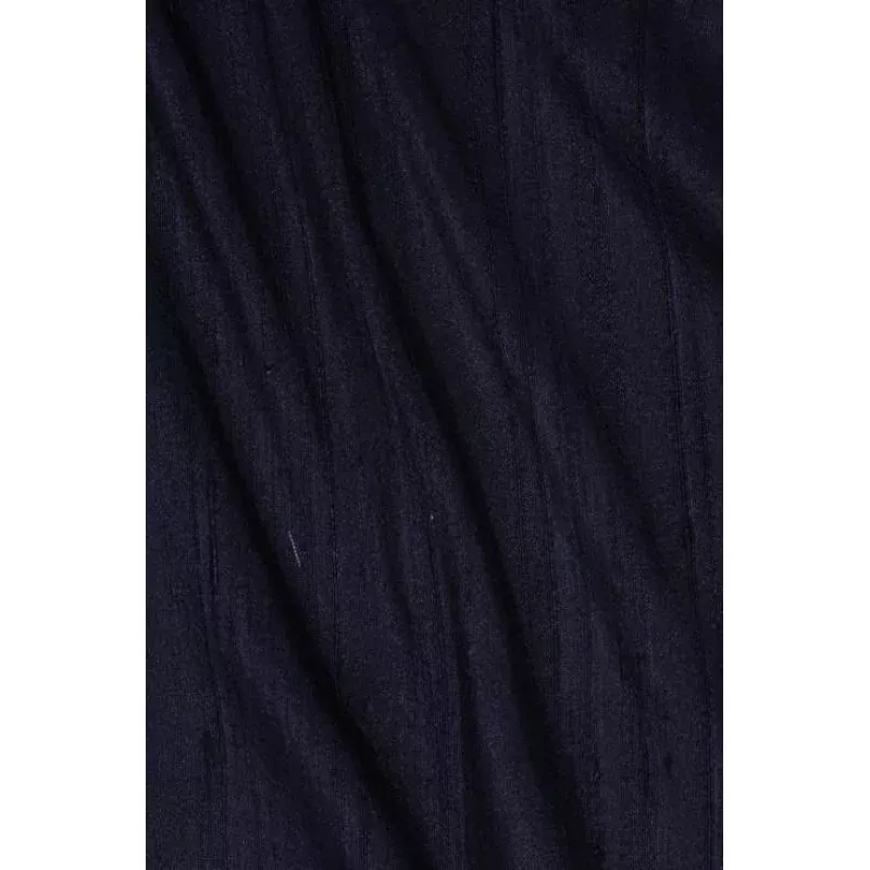 Midnight Navy Dupioni Silk Fabric