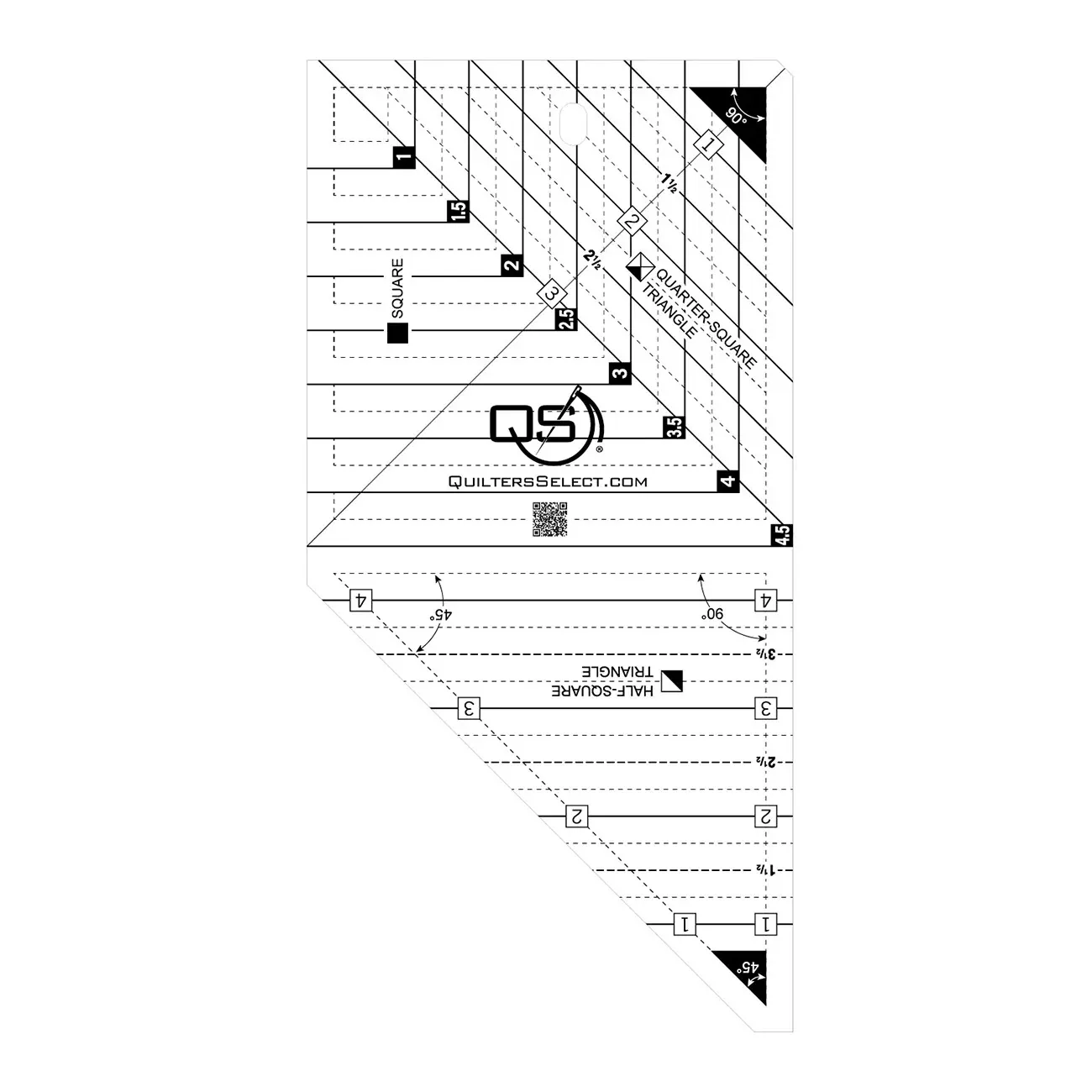 Mini 3 in 1 Crystal Triangle/ Square Combo Ruler