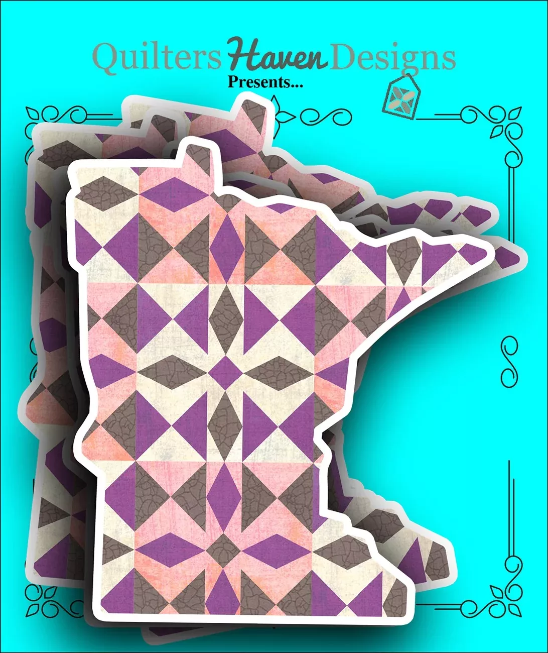 Minnesota Quilt Sticker 6pk