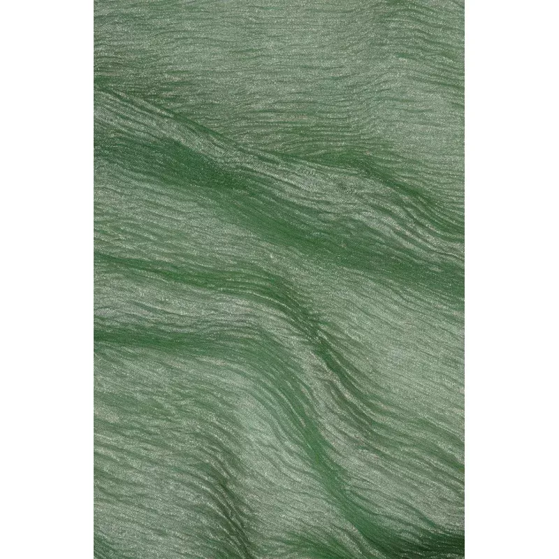Mint Green Metallic Crushed Organza Fabric
