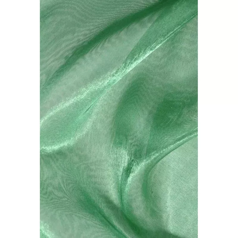 Mint Green Metallic Organza Fabric