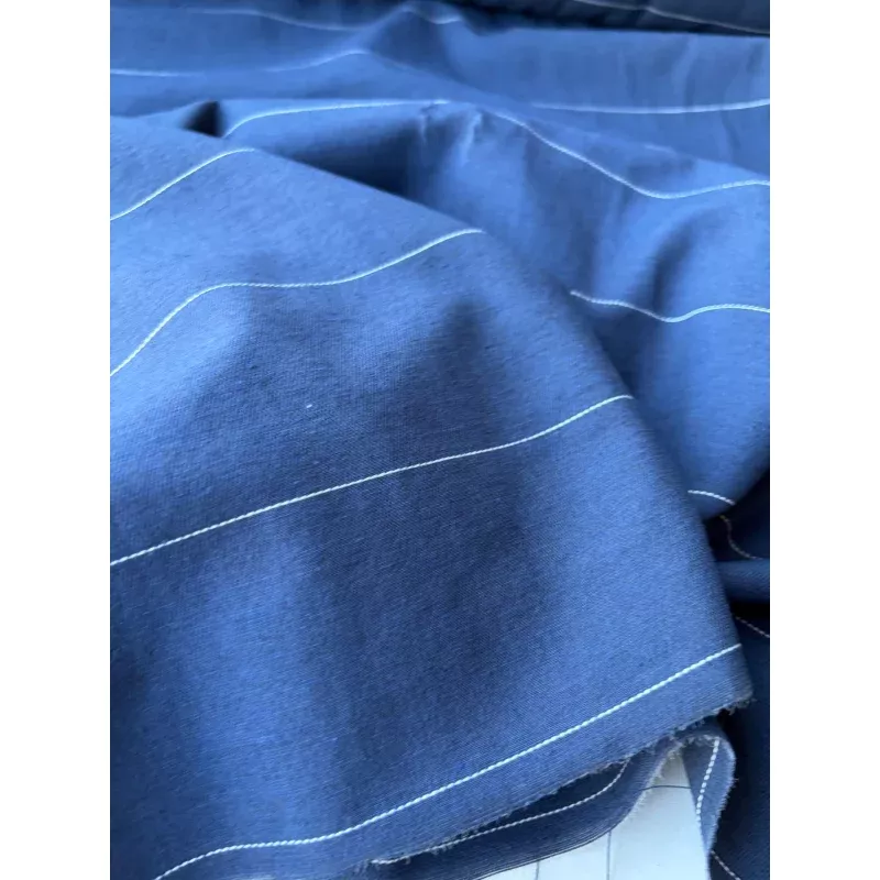 MOE 002 indigo pinstripe midweight cotton