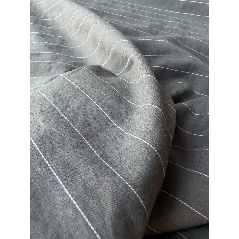 MOE 005 khaky small pinstripe midweight cotton