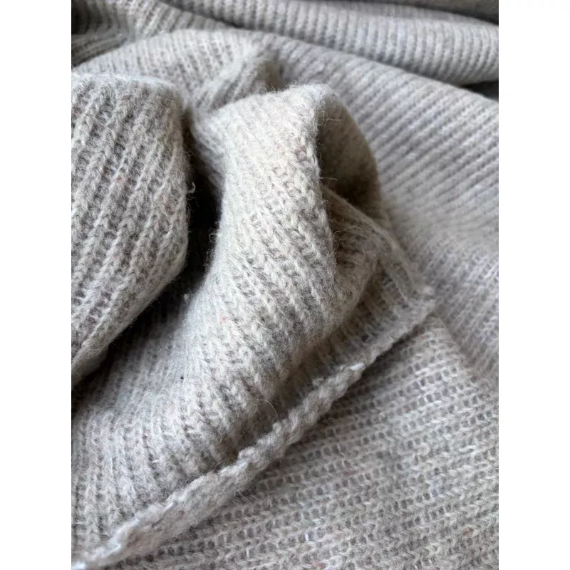 MOE 027 sand coloured cable structure heavy boiled wool