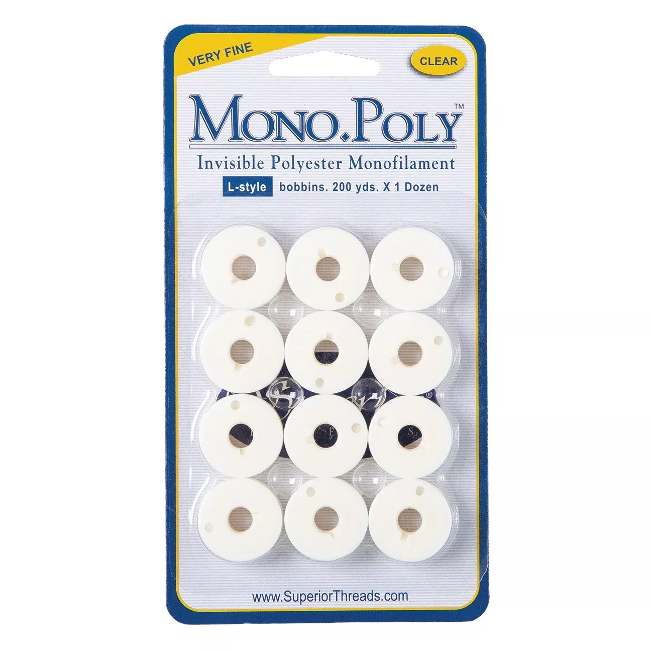 MonoPoly Clear Prewound Bobbins Class L