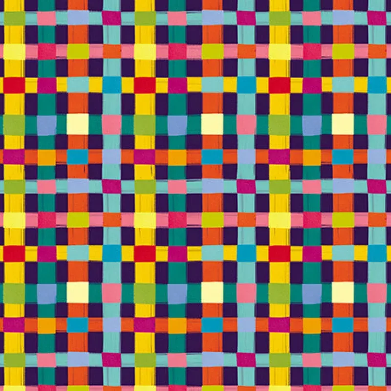Multi Mingle Check Cotton 44"/45" Fabric Per Yard