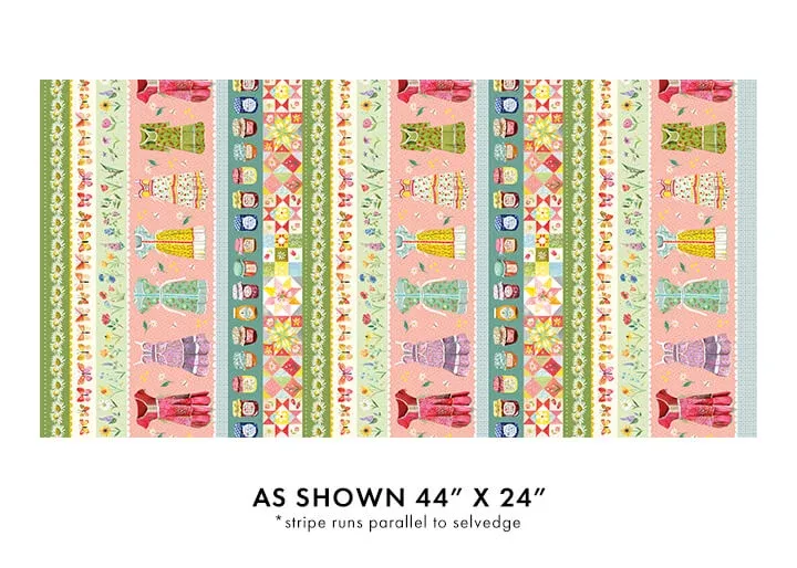 Multi A Prairie Heart Border Stipe fabric per yard