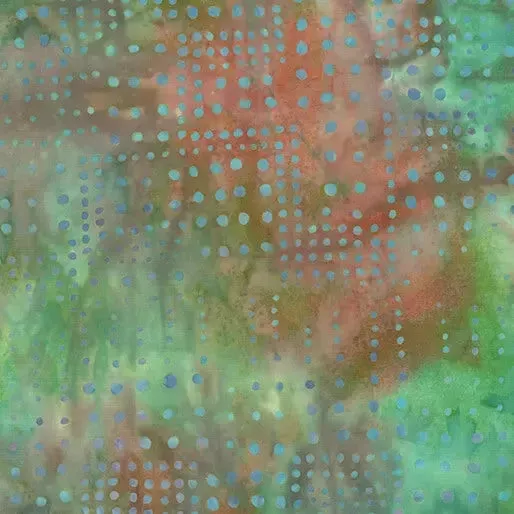 Multi Variegated Green Coral Dots Cotton 44″/45″ Fabric Per Yard
