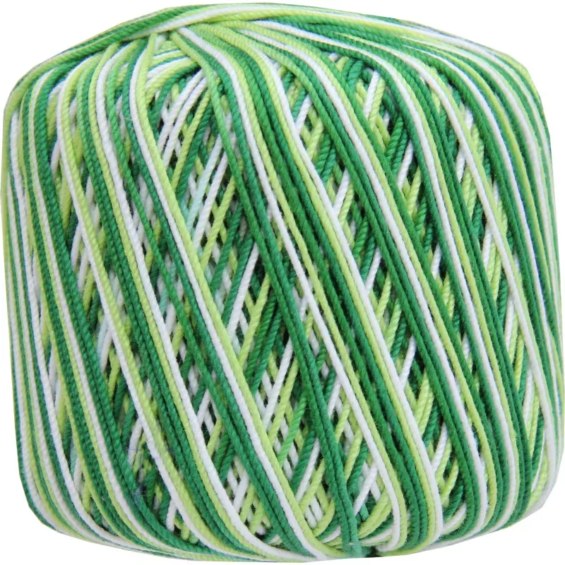 Multicolor Cotton Crochet Thread – Size 3 – Variegated Garden Greens – 140 yds