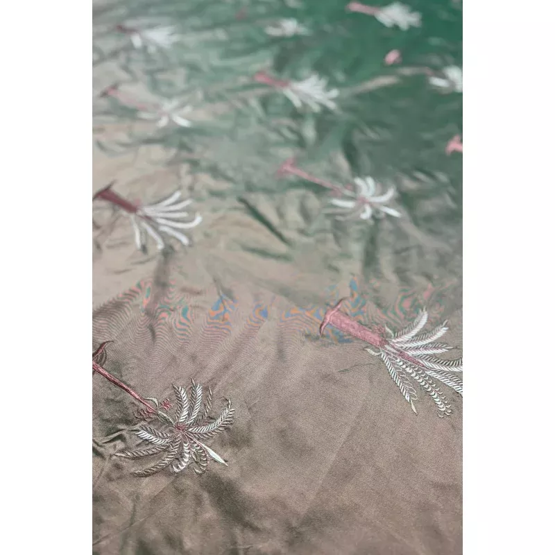 Multicolor Embroidered METF-007 Silk Taffeta