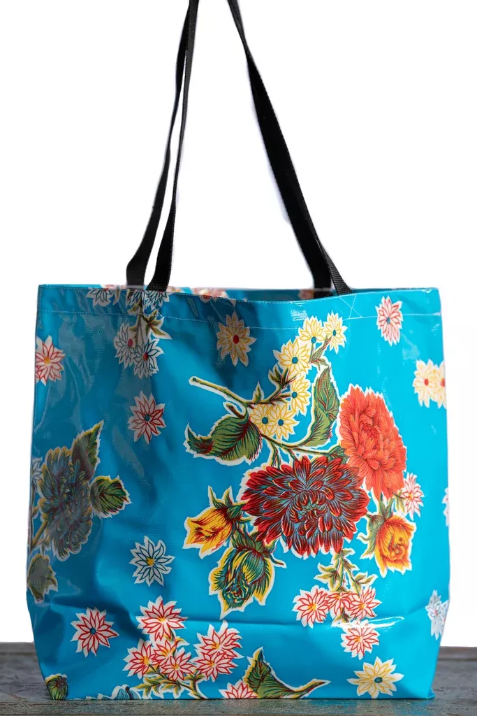 Mums Light Blue Large Tote