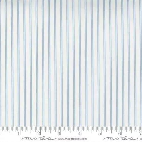 Nantucket Summer Cream Blue Stripe Stripes 44″/45″ Fabric Per Yard