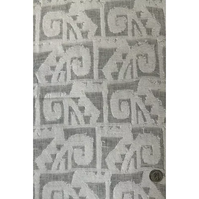Natural White Abstract Cotton Novelty COT-020