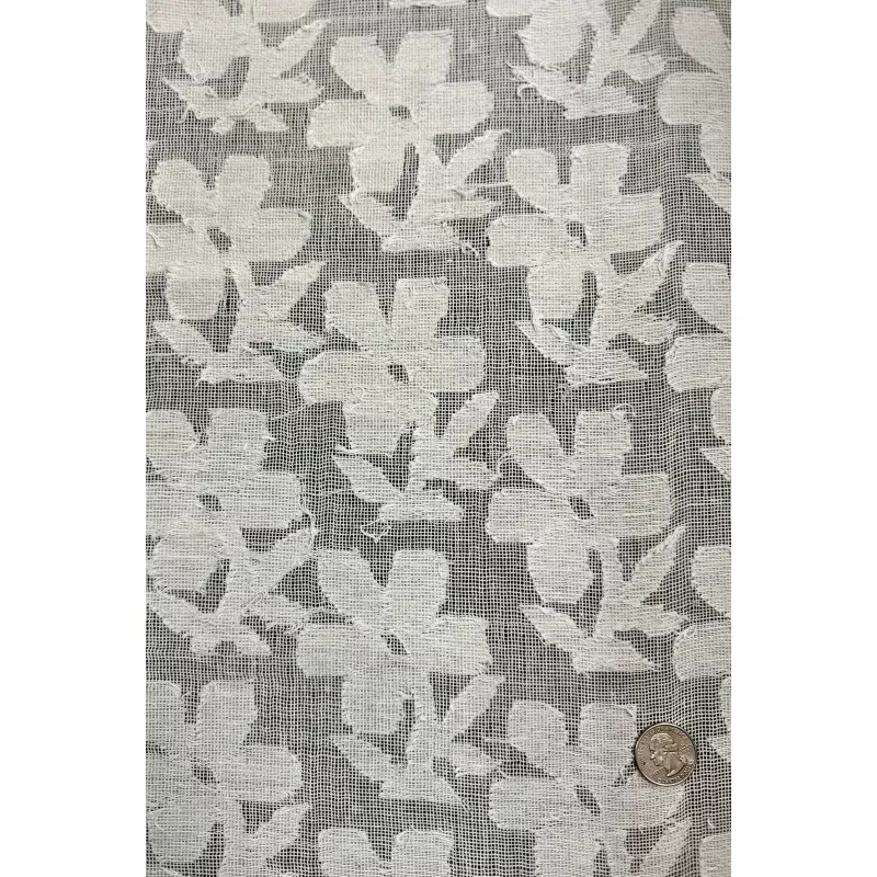 Natural White Flower Cotton Novelty COT-031