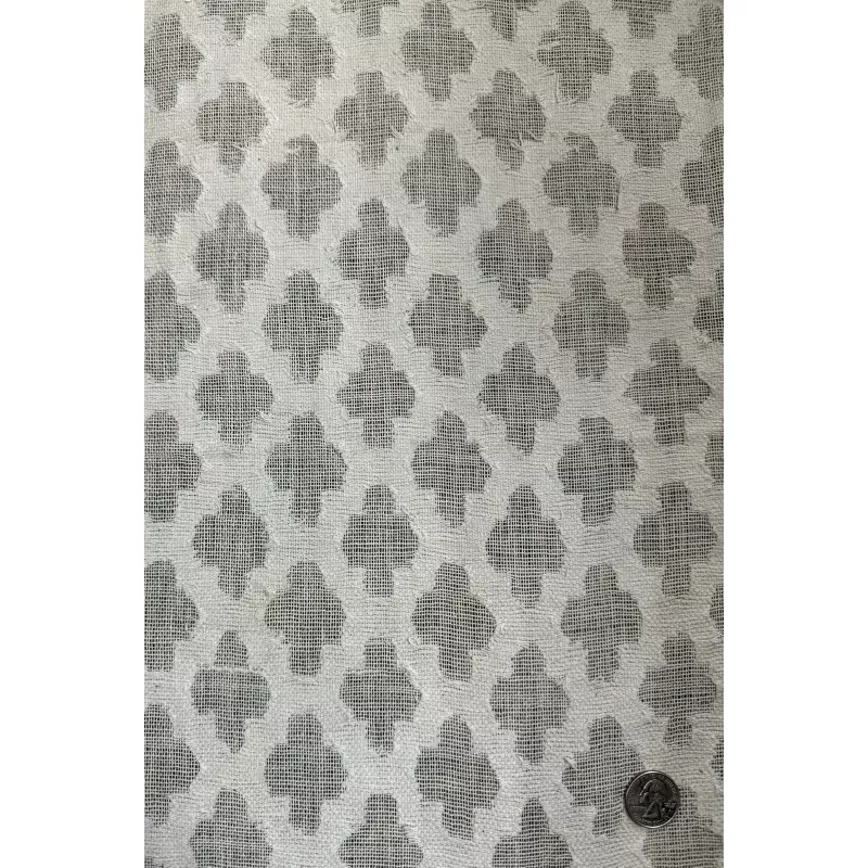 Natural White Patterned Cotton Novelty COT-022