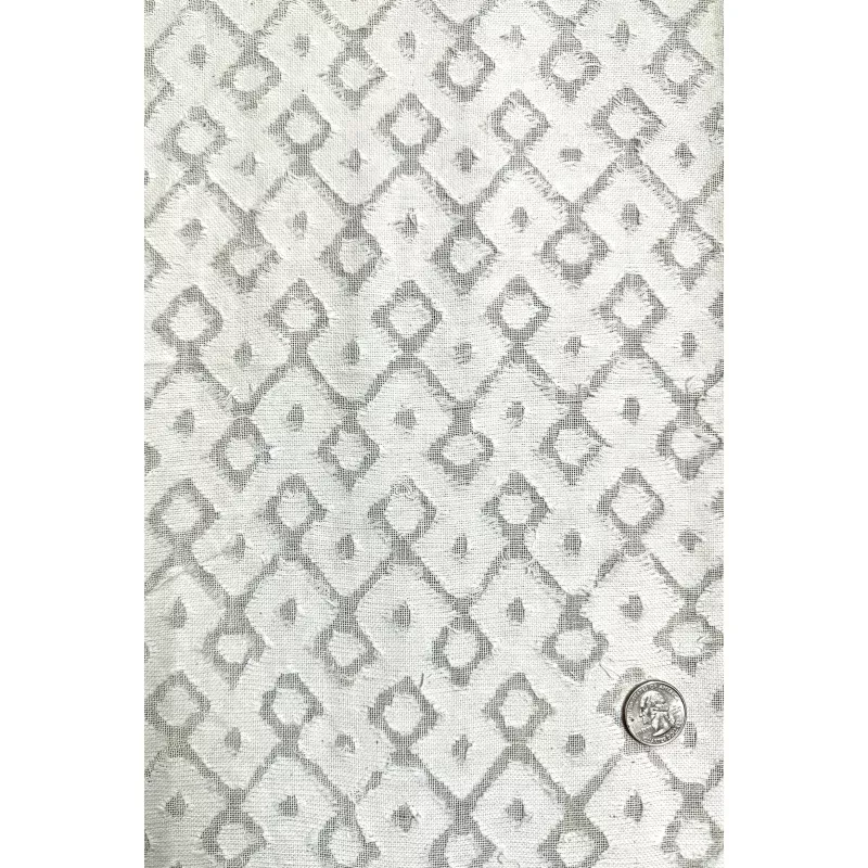 Natural White Patterned Cotton Novelty COT-025
