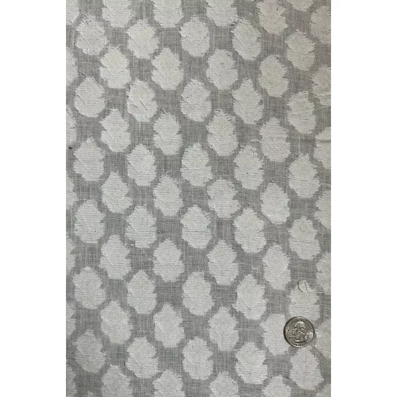 Natural White Patterned Cotton Novelty COT-026