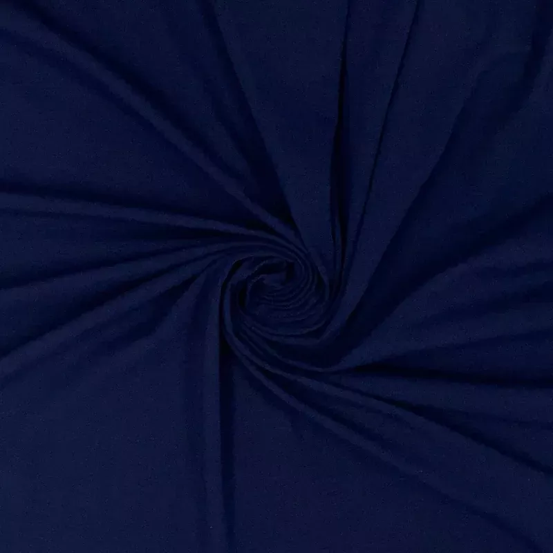 Navy Blue Solid Cotton Spandex Knit Fabric - 10 oz - Reorderable