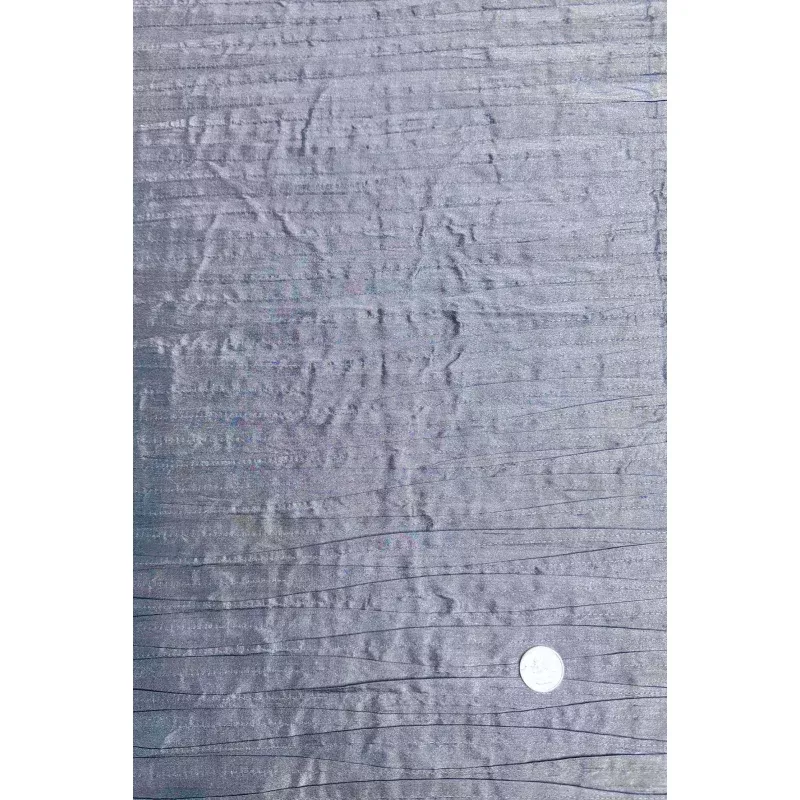 Navy Embroidered Dupioni Silk