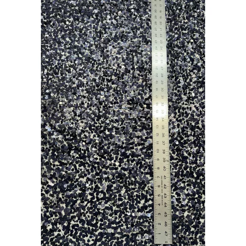 Navy Embroidery on Navy Tulle Embroidery