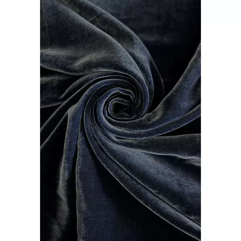 Navy Silk Rayon Velvet Fabric
