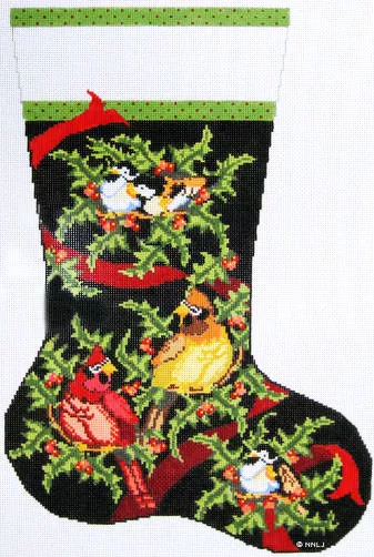 Needle Deeva – Stocking, Cardinals & Chickadees