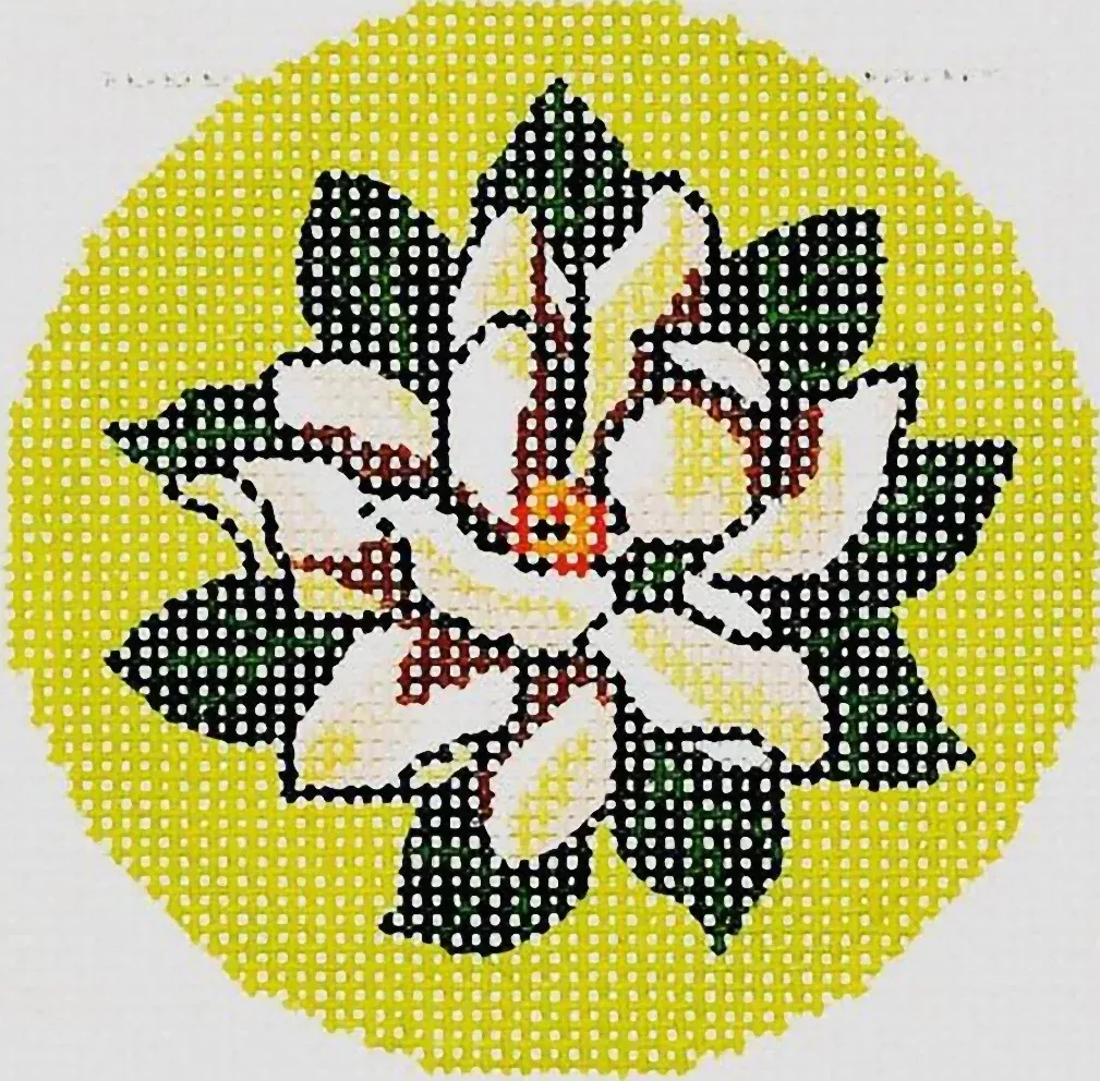 Needlepoint Handpainted Lee BJ Canvas Magnolia 3"
