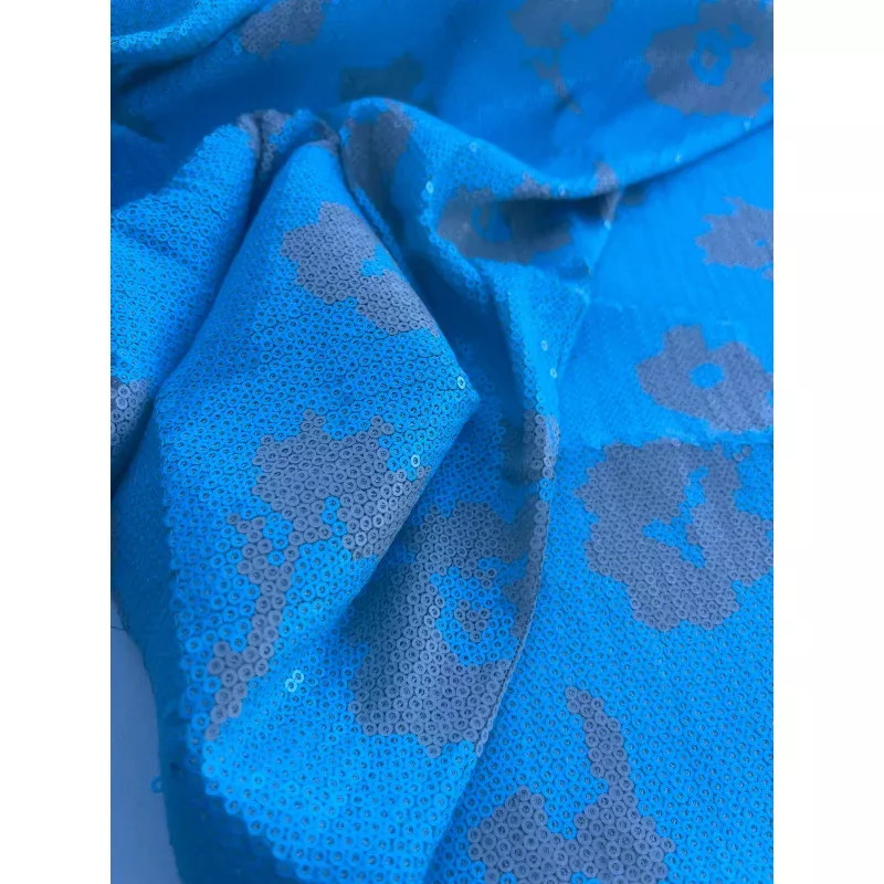 NENA 013 mesh sequins aqua flowers