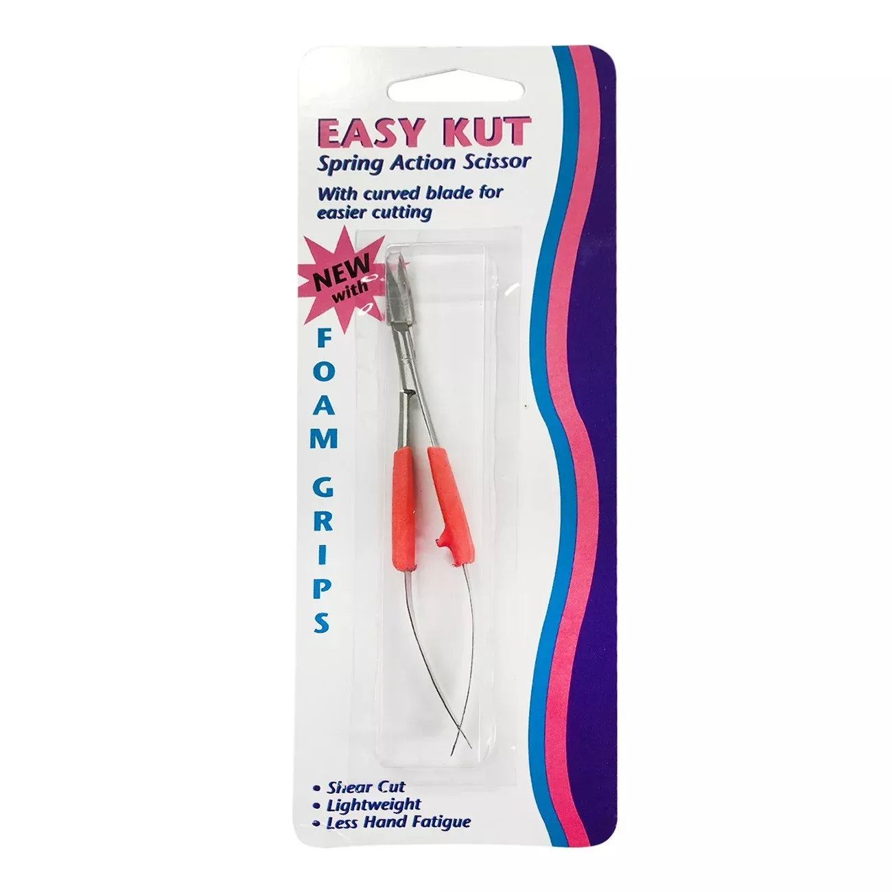 New Easy Kut Spring Action Scissor With Foam Grips