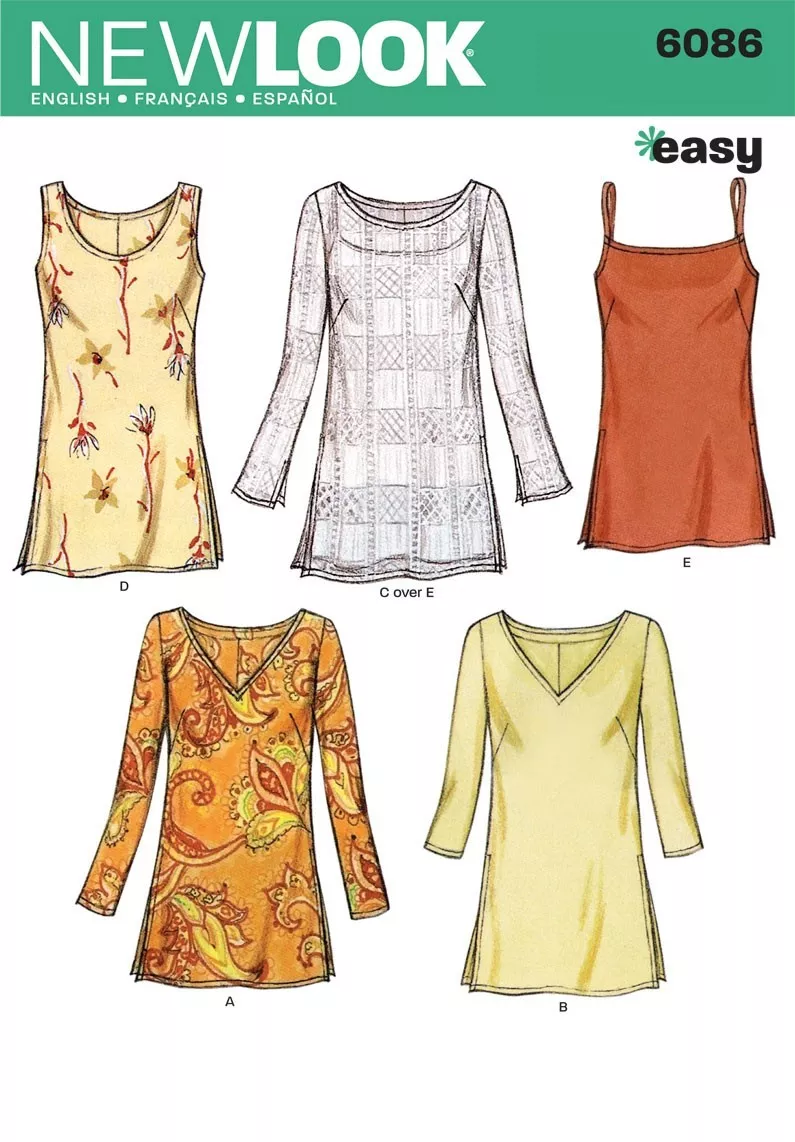 New Look 6086 MISSES' TUNICS