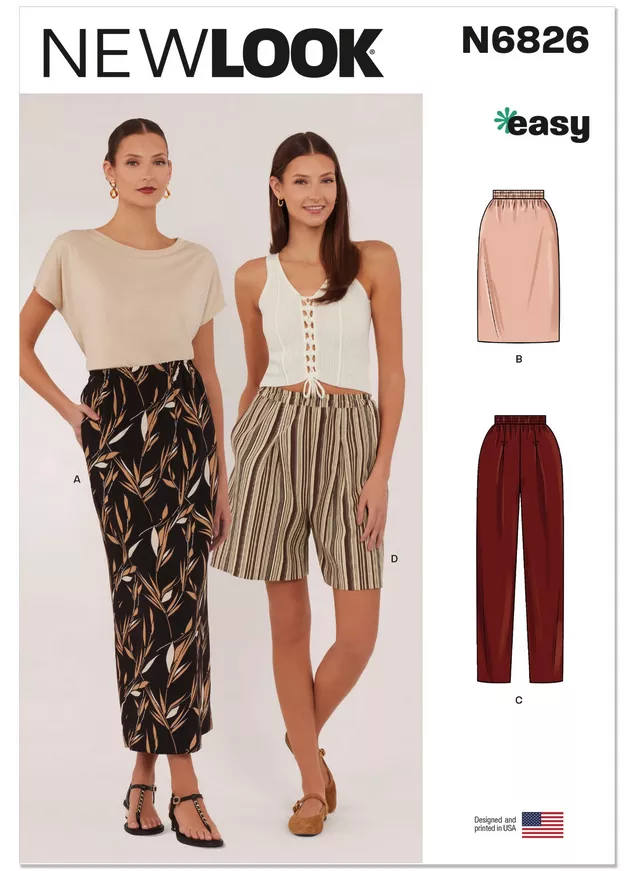New Look #6826 - Misses' Skirt Pants and Shorts Sewing Pattern