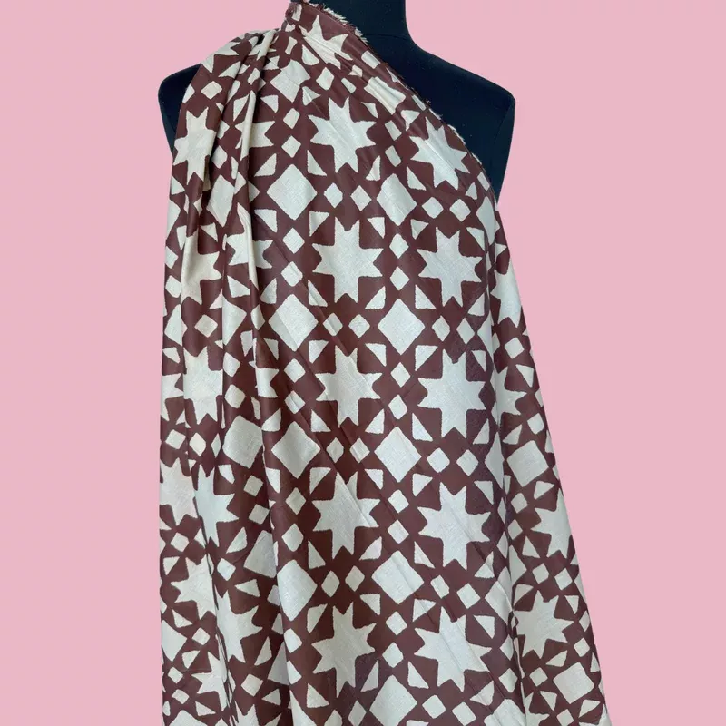 North Star in Brown – Mud Resist Print on Organic Cotton