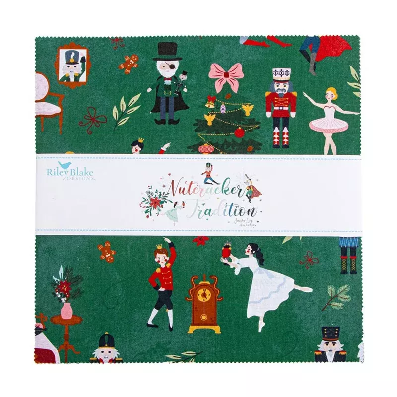 Nutcracker Tradition – Precut Quilting Cotton Fabric – 10″ Stacker