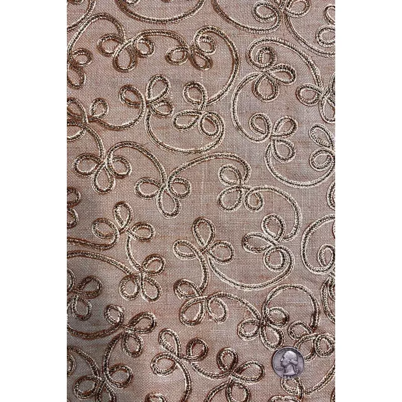 Nutmeg Embroidered Silk Linen MEMT-020-05