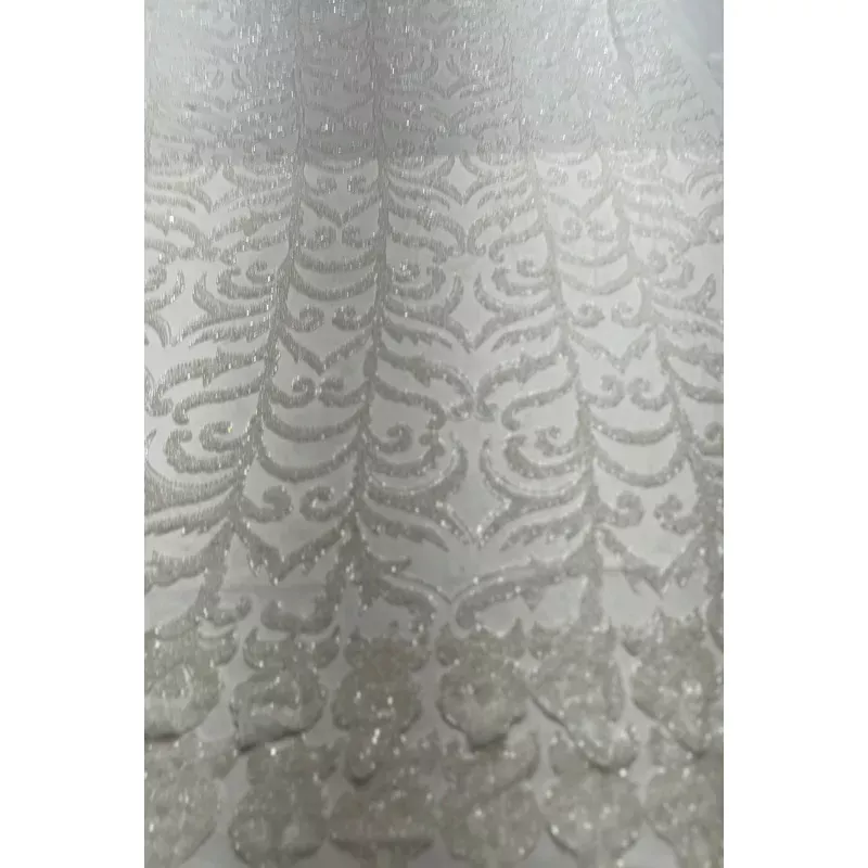 Off-white Beading on White Tulle Embroidery