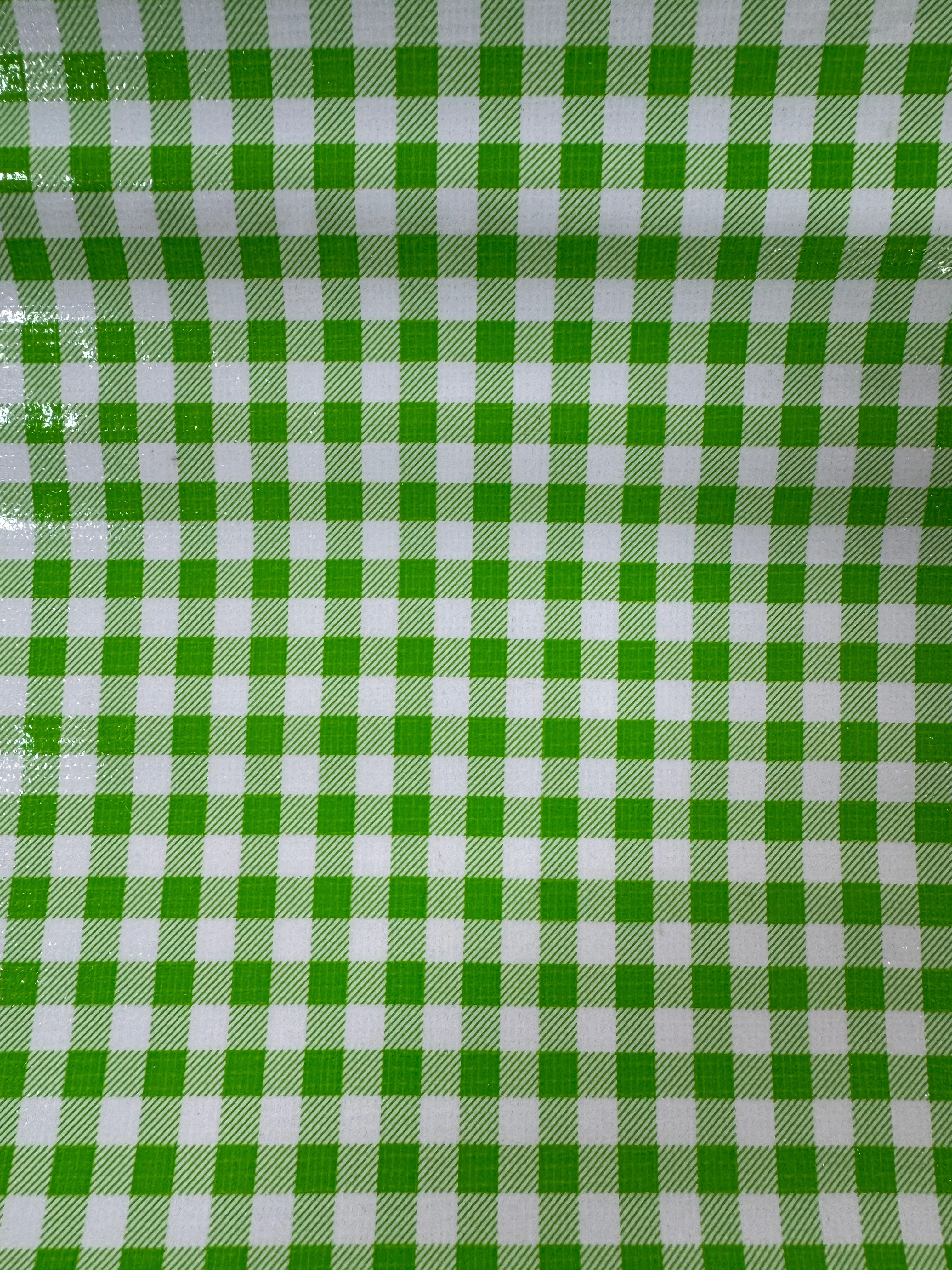 Oilcloth - Gingham - Kiwi