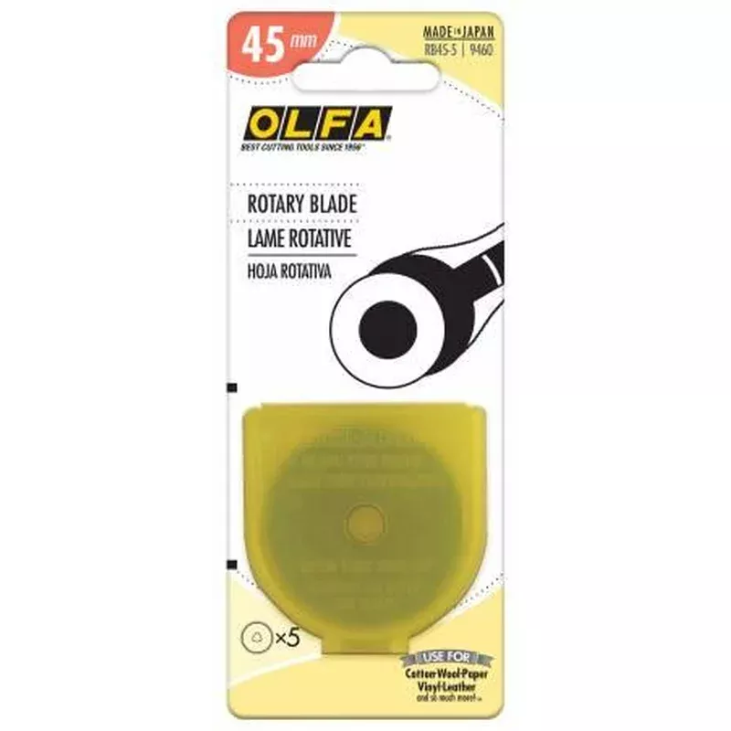 Olfa RB45-5 45mm rotary cutter blade – 5 pack