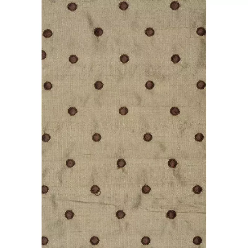 Olive 201 Embroidered Dupioni Silk