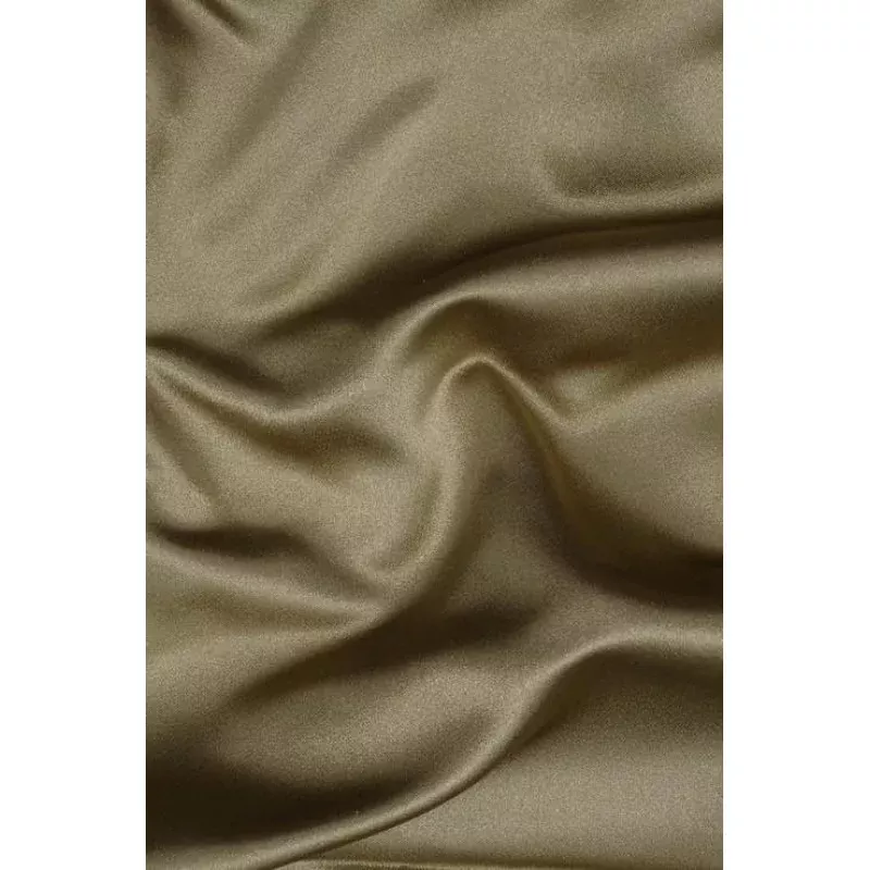 Olive Green Silk Duchess Satin Fabric
