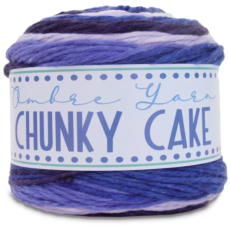 Ombre Yarn – Big Chunky Yarn Cake – Bluebonnet MorningThick Super Bulky #6