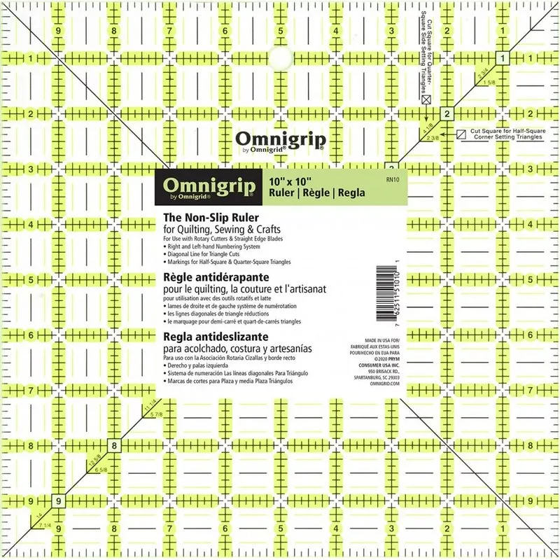 Omnigrip – Non-slip Ruler Square 10″