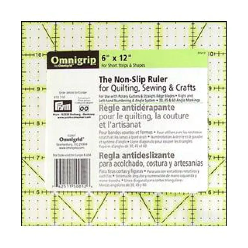 Omnigrip Ruler Non Slip Neon 6×12″
