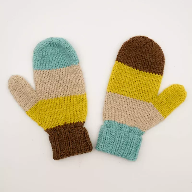 A. Opie Designs – Elements Colorblock Mittens Knitting Kit