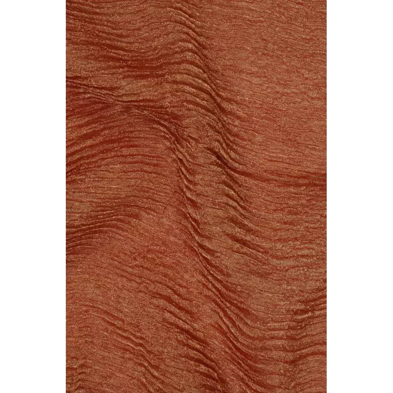 Orange Gold Metallic Crushed Organza Fabric